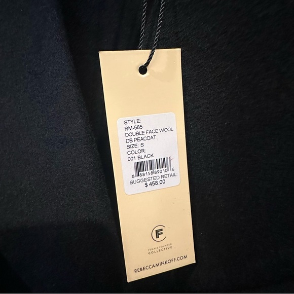 Rebecca Minkoff Black Double-Breasted Pea Coat - Picture 4 of 7